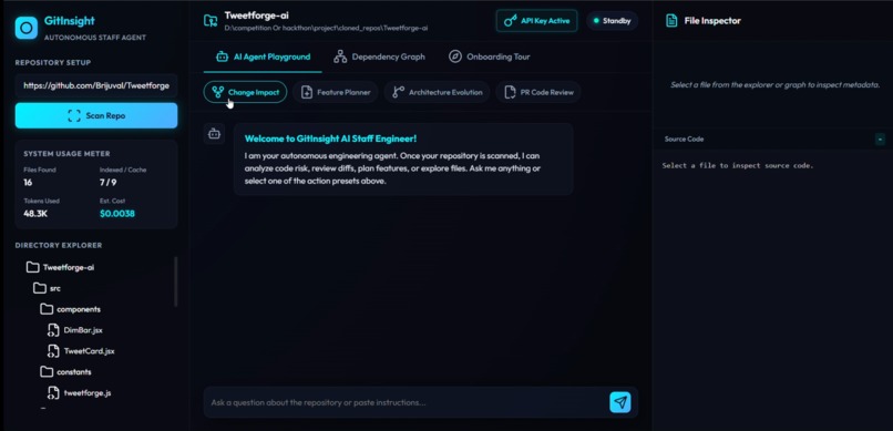 GitInsight AI: Multi-Agent Codebase Intelligence – screenshot 1