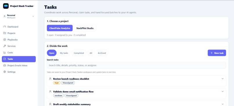 Project Stack Tracker – screenshot 2
