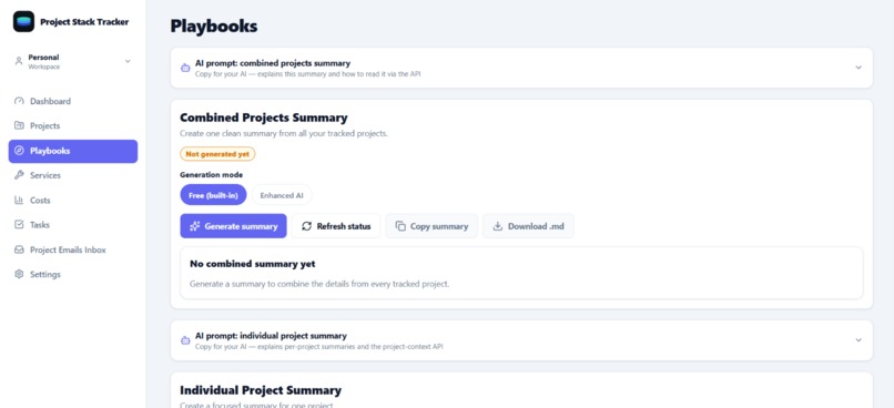 Project Stack Tracker – screenshot 6