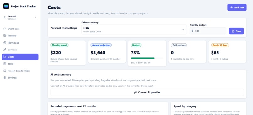 Project Stack Tracker – screenshot 8
