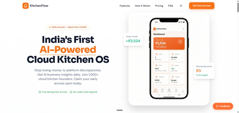 KitchenFlow – B2B Kitchen Ops for Micro F&B – screenshot 1