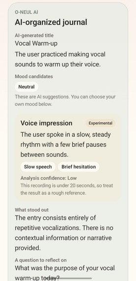O-NEUL — A Private, Local-First AI Voice Journal – screenshot 4