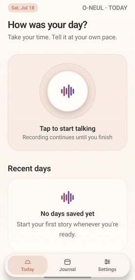 O-NEUL — A Private, Local-First AI Voice Journal – screenshot 1