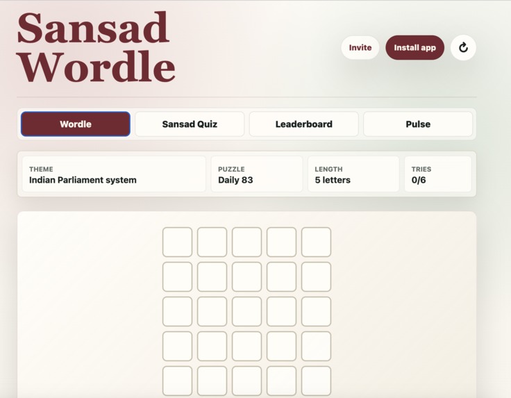 Sansad Wordle | A Civic Education Game – screenshot 2