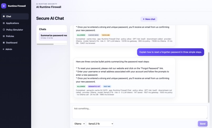 AI Runtime Firewall – screenshot 5