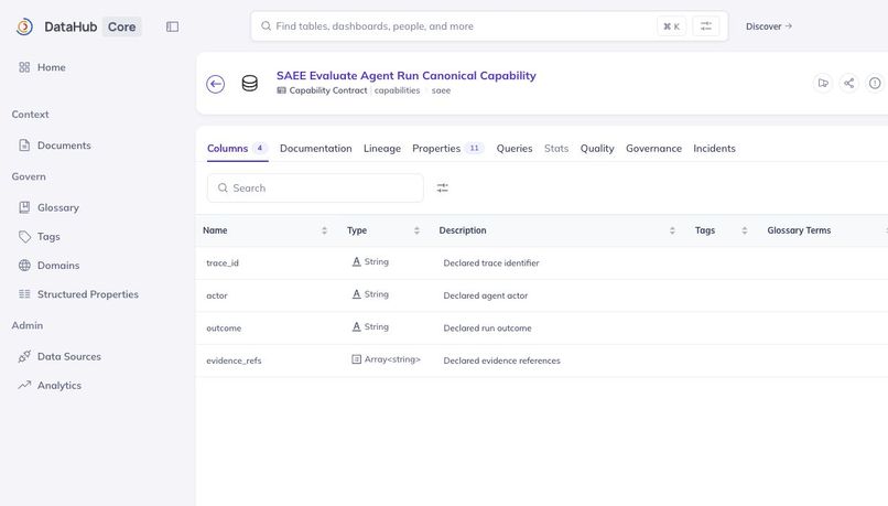 SAEE Evolution Capability Router — DataHub Context Edition – screenshot 1