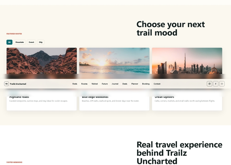 Trailz Uncharted — AI-Built Travel Platform  – screenshot 2