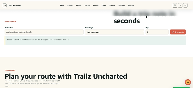 Trailz Uncharted — AI-Built Travel Platform  – screenshot 4
