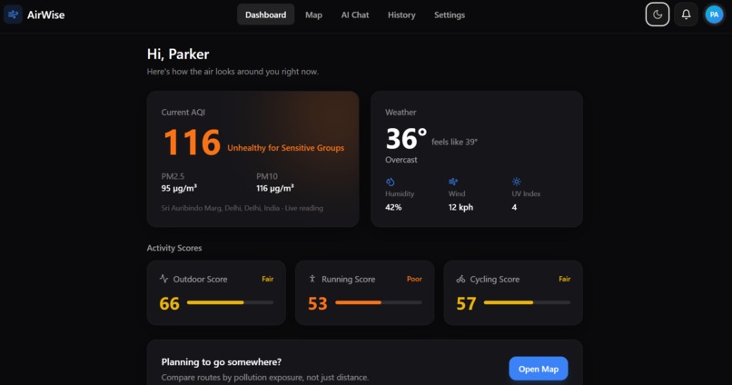 AirWise  – screenshot 2
