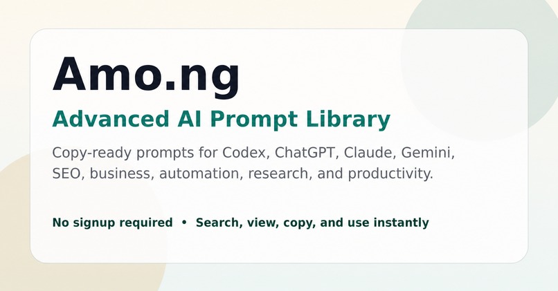 Amo.ng AI Prompt Workflow Assistant – screenshot 1