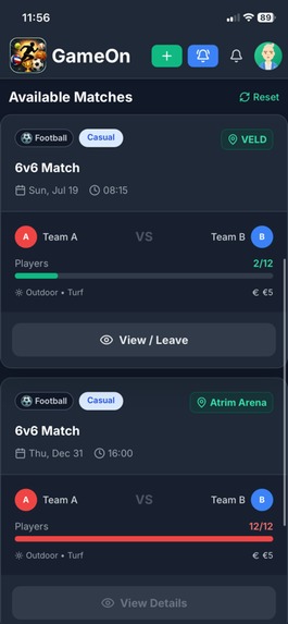 GameOn. – screenshot 2