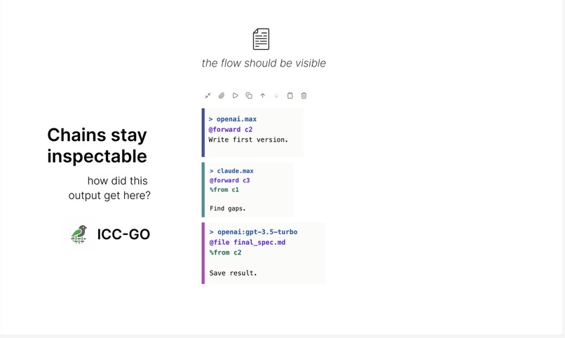 ICC-GO: Run Manifests for LLM Workflows – screenshot 1