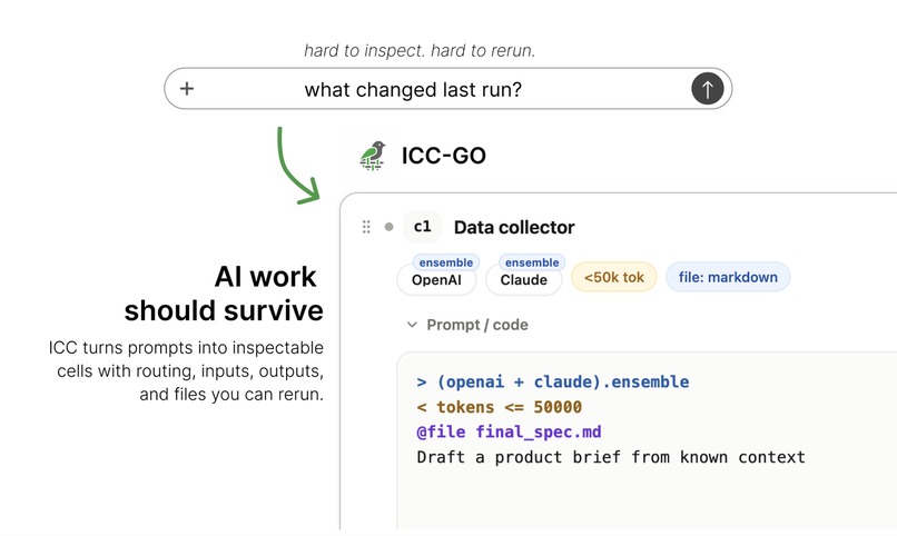 ICC-GO: Run Manifests for LLM Workflows – screenshot 3