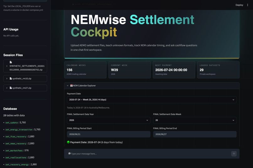 NEMwise - An AI Settlement Copilot for Energy Retailers – screenshot 4
