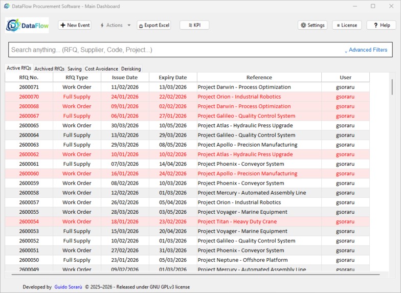 DataFlow Procurement Software – screenshot 1