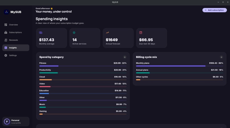 MySub – screenshot 5