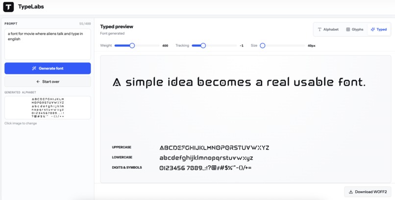 Typelabs – screenshot 1