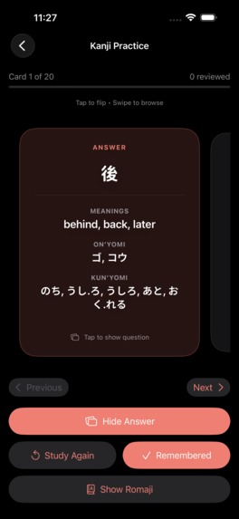 Kanji A Day – screenshot 3