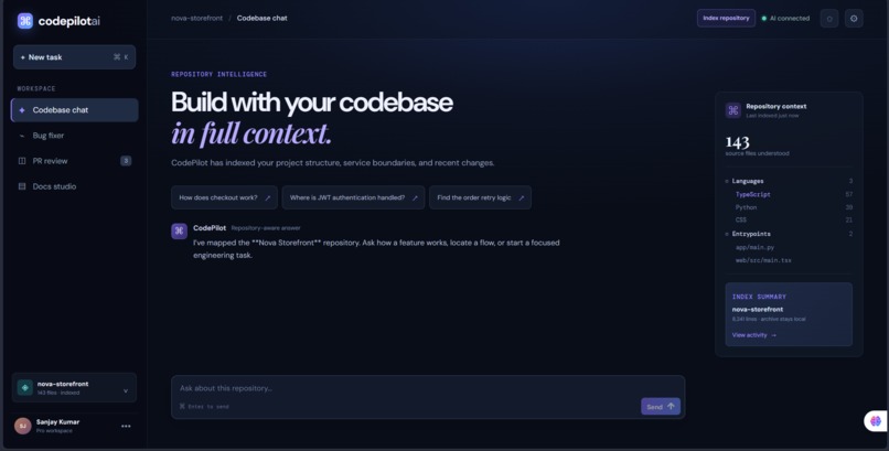 CodePilot AI – Intelligent AI Software Engineering Assistant – screenshot 1