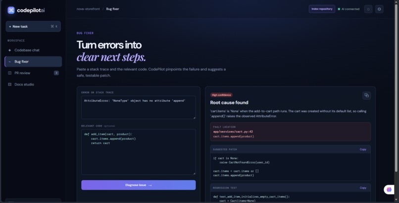 CodePilot AI – Intelligent AI Software Engineering Assistant – screenshot 2