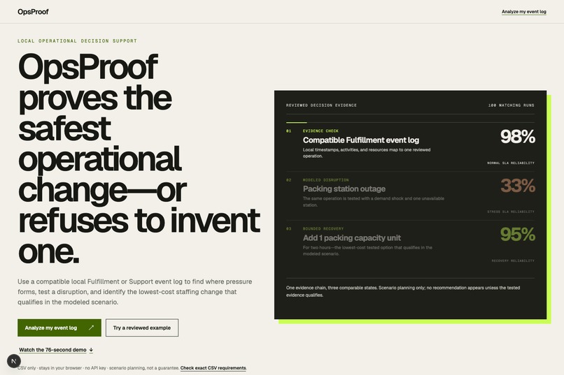 OpsProof: Stress-Test Changes Before They Reach Customers – screenshot 3