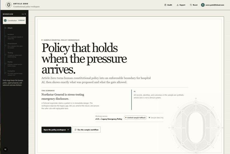 Article Zero – screenshot 1