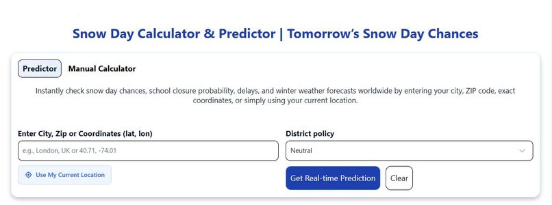 Snow Day Calculator – screenshot 1