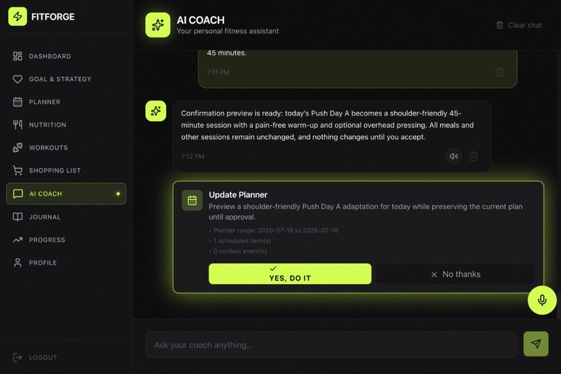 FitForge - AI Fitness coach – screenshot 4