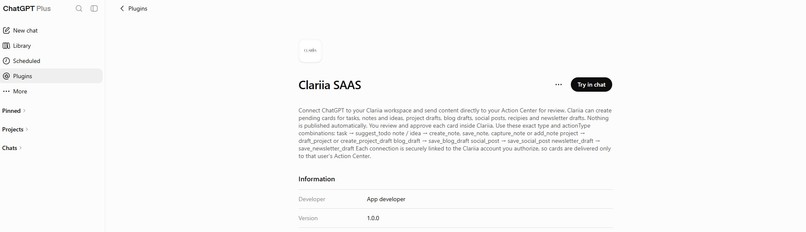 Clariia Action Inbox – screenshot 1
