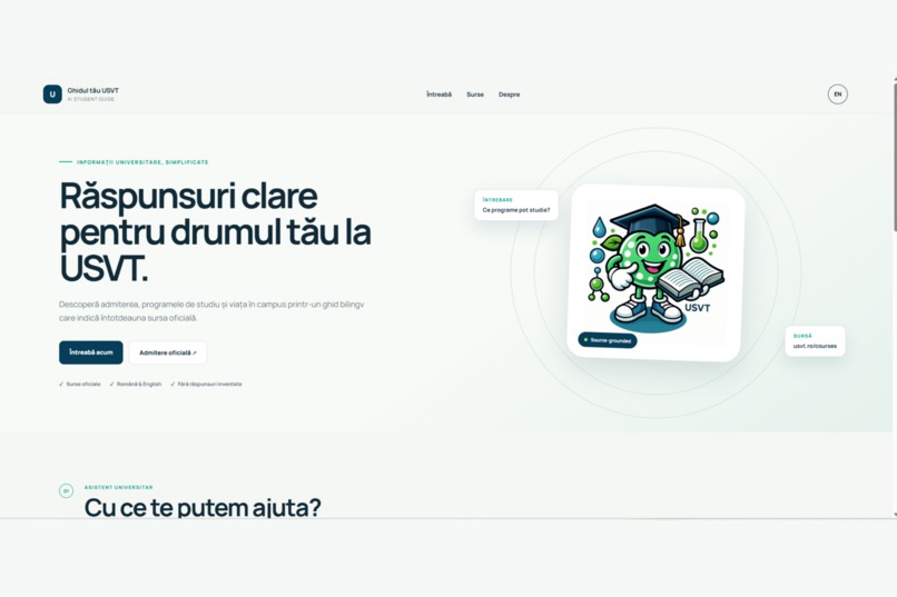 Ghidul tău USVT – AI Student Guide – screenshot 1