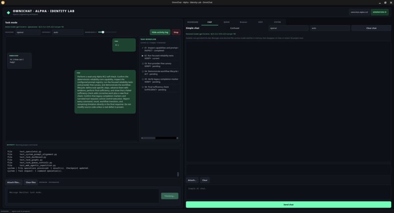 OmniChat - Self modifying AI agent – screenshot 1