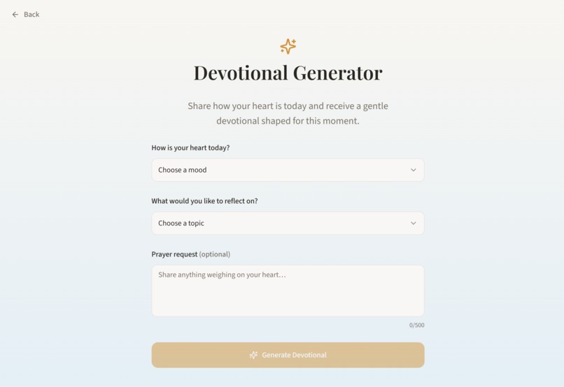 HolyWordSpace - AI Devotional Generator – screenshot 1