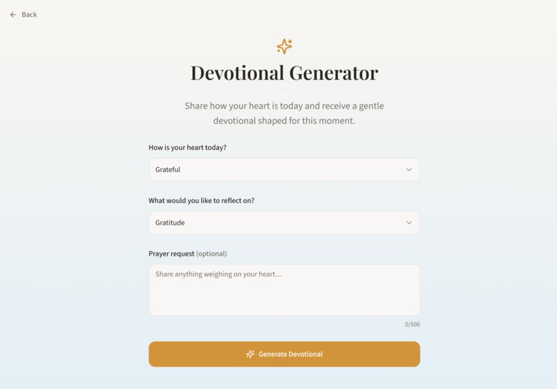 HolyWordSpace - AI Devotional Generator – screenshot 2