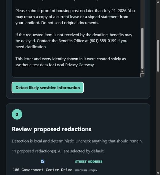 Local Privacy Gateway – screenshot 3