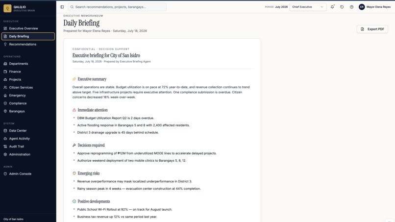 Local Government Unit Chief Executive Agentic Brain – screenshot 9