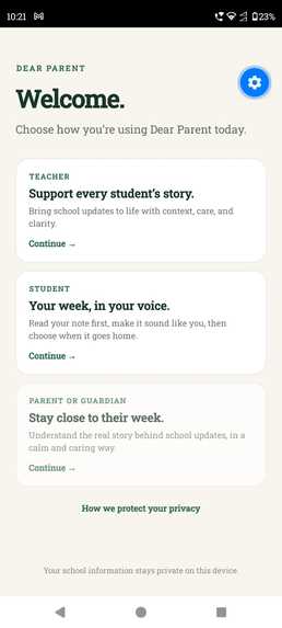 Dear Parent – screenshot 1