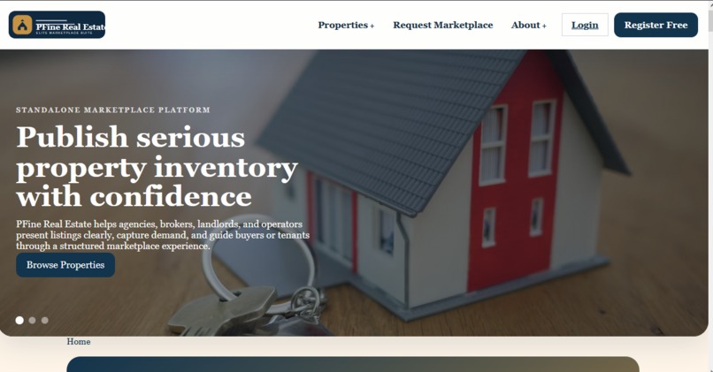 Pfine Real Estate Management System – screenshot 1