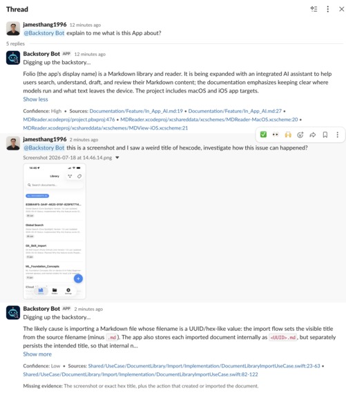 BackStory Agent – screenshot 1