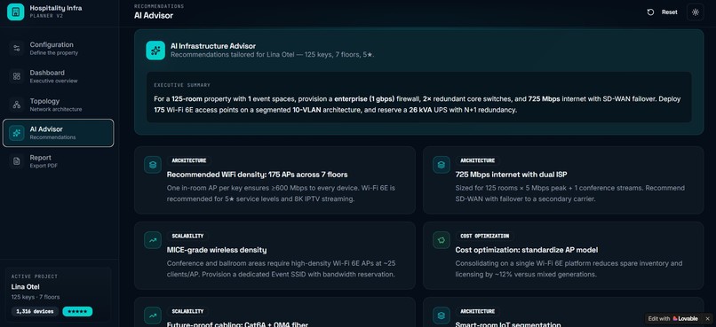 Hospitality Infrastructure Planner v2 – screenshot 5