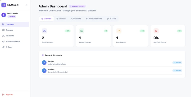 Education Platform with AI Integration (EduMind AI) – screenshot 2
