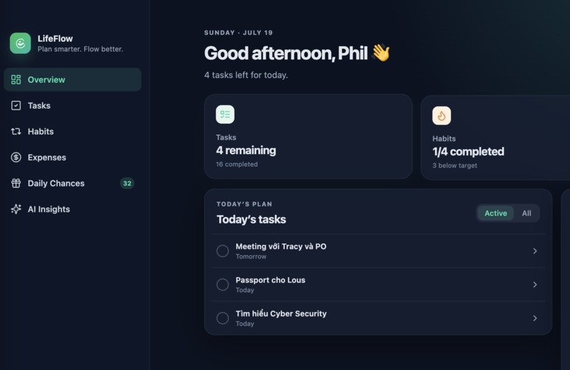 LifeFlow — Your Daily Opportunity OS – screenshot 1