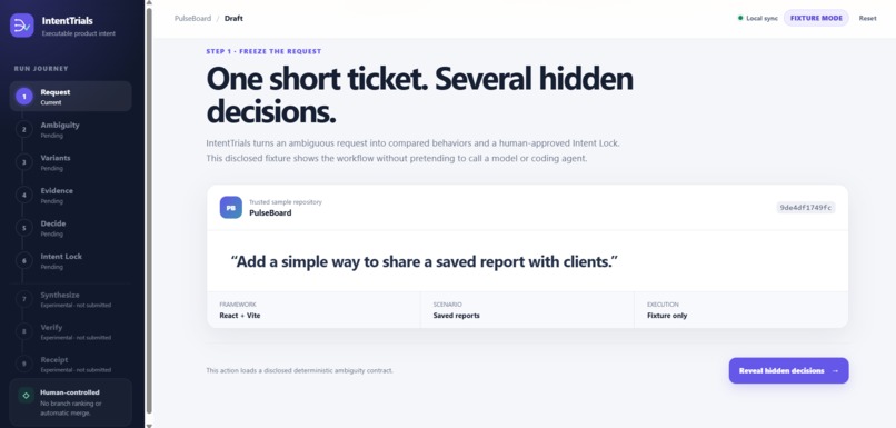 IntentTrials – screenshot 1