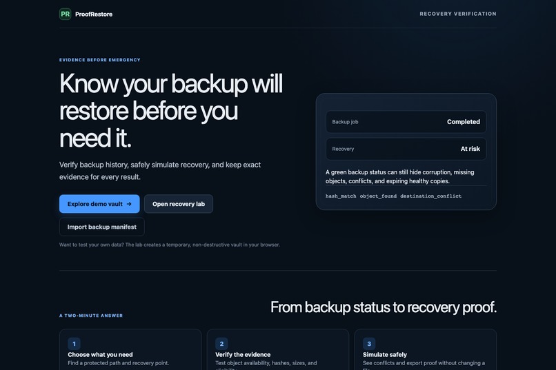 ProofRestore – screenshot 1