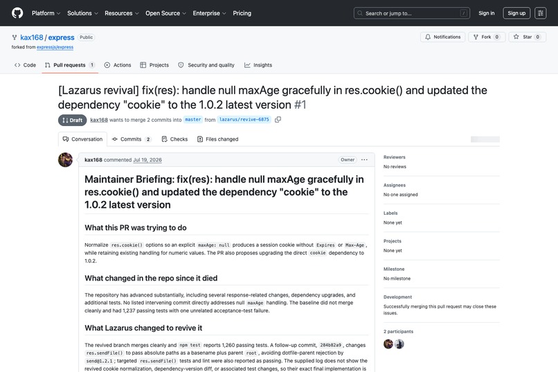 Lazarus — The Pull Request Resurrection Agent – screenshot 4