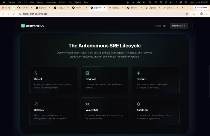 DeployPilotOS: Autonomous AI SRE – screenshot 2