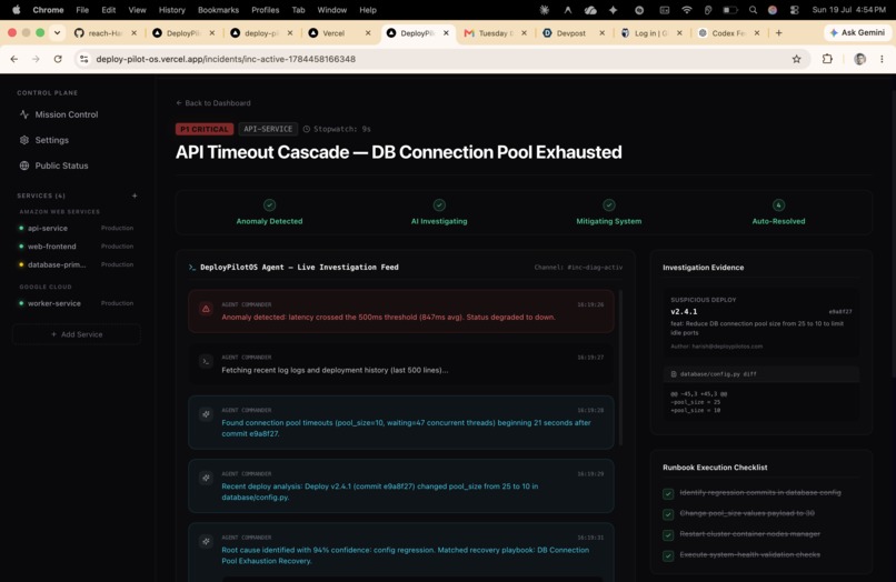 DeployPilotOS: Autonomous AI SRE – screenshot 4