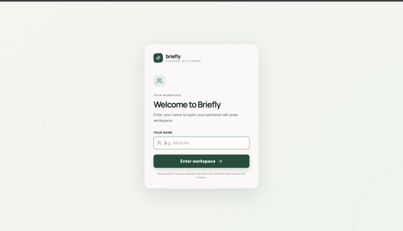 Briefly - Discovery Call Prep Agent – screenshot 4