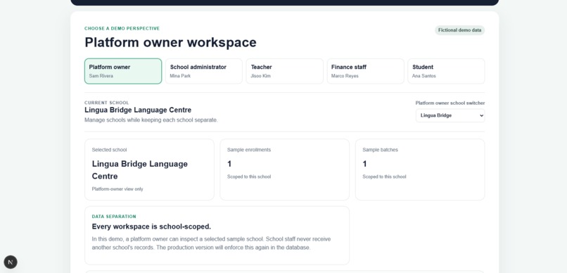 My Multi Language School Platform – screenshot 2