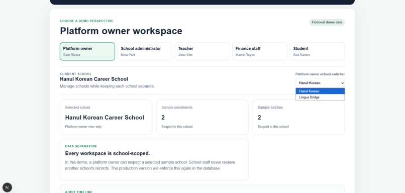 My Multi Language School Platform – screenshot 3