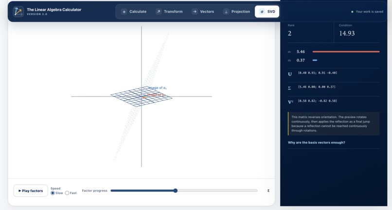 The Linear Algebra Calculator 2.0 – screenshot 1